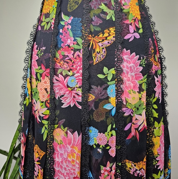Escada Silk Pleated Floral Skirt - Picture 6 of 6